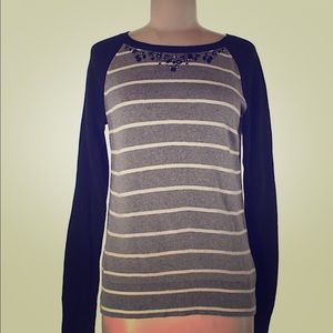 Long sleeve Merona sweater w/ embellished neckline
